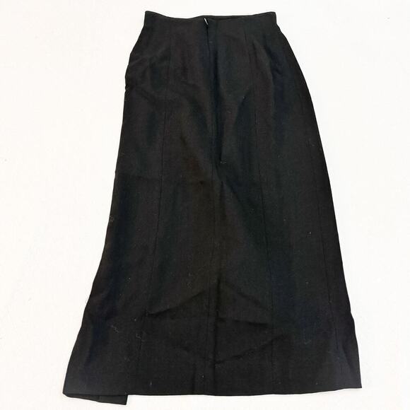 Burberry's Vintage Below The Knee Long Slit Midi Classic A Line Skirt Size 4 - Picture 2 of 5
